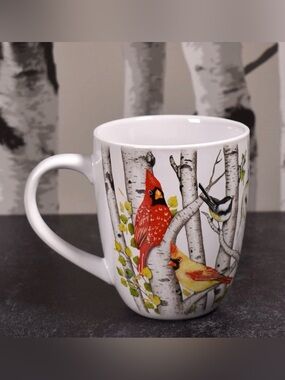 Winter Birds 16-ounce Stoneware Mug